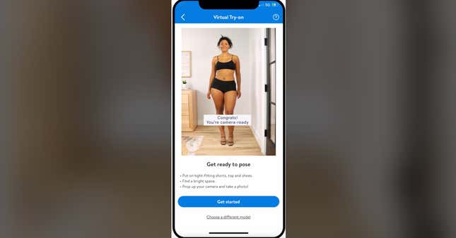 An example of the minimal clothing recommended to use the Be Your Own Model feature.