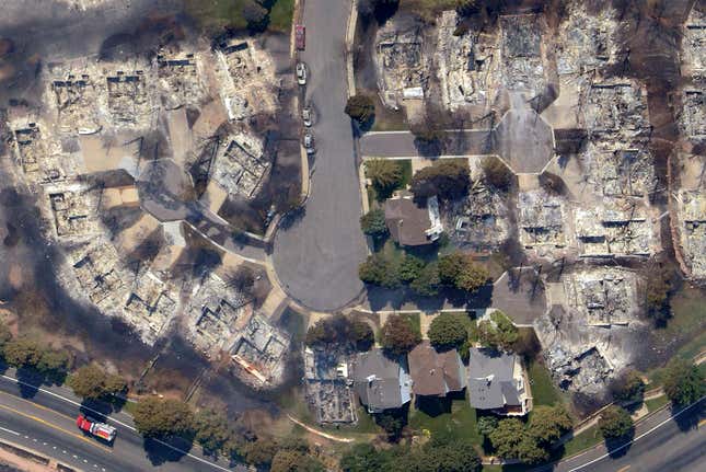Image for article titled The aftermath of destructive wildfires, seen from above