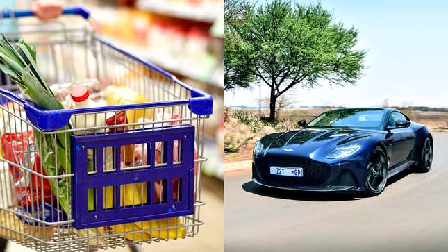 Image for article titled Study: Inflation Forcing More Americans To Choose Between Buying Groceries, Aston Martin DBS