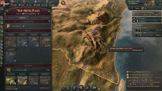 Did you know that Canberra, Australia’s capital city, wasn’t founded until 1913? Yet here it is, existing in 1836, a rare L for Paradox’s research team
