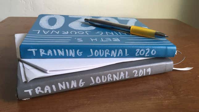 training journals and pen