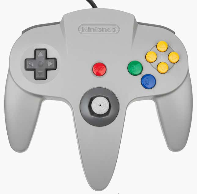 The original controller in a wonderful shade of grey.