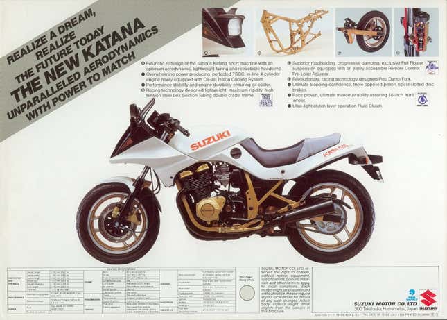 Image for article titled Suzuki Made A Rad Futuristic Motorcycle With A Pop-Up Headlight