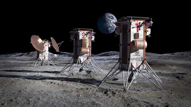 An illustration of the data centers Lonestar wants to place on the Moon.