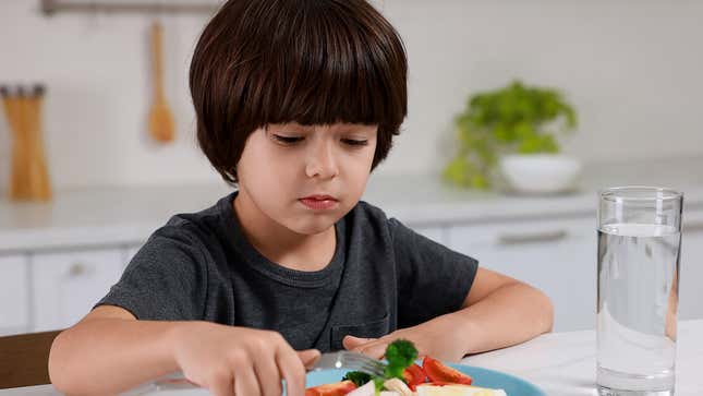 Image for article titled Parents Trick Child Into Eating More Vegetables By Hitting Him If He Doesn’t Eat Vegetables