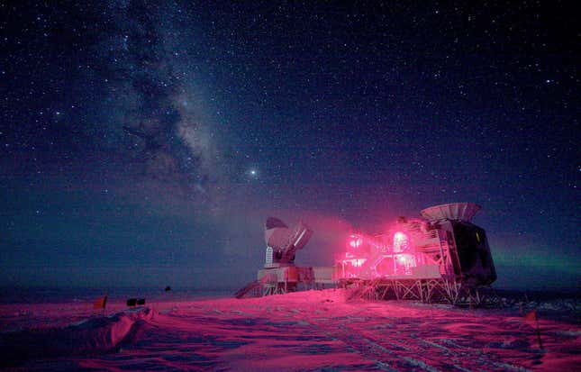 The BICEP telescope in Antartica.