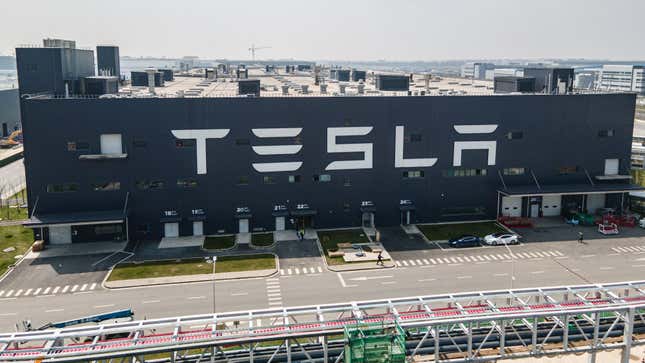 File photo of Tesla’s factory in Shanghai, China.