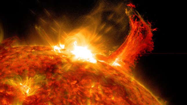 A solar flare, as imaged by NASA’s Solar Dynamics Observatory on October 14, 2014.