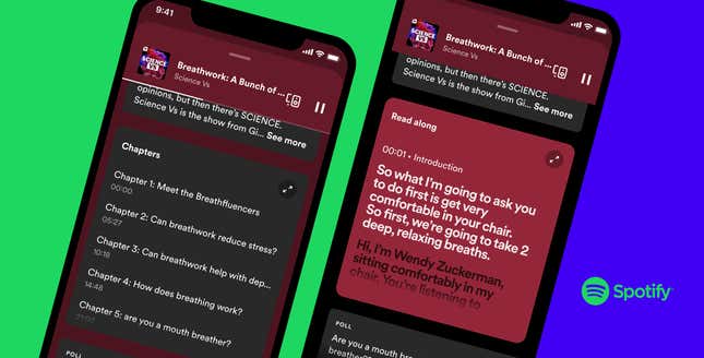 Image for article titled Spotify Can Now Transcribe Podcasts While You Listen