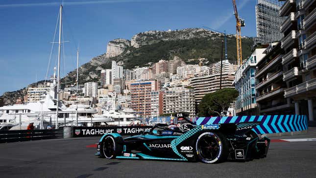 The Jaguar Formula E car racing round Monaco 