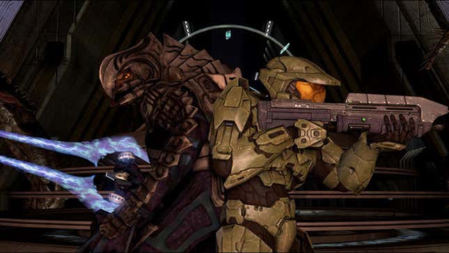The Master Chief and the Arbiter prepare to fight a common foe.