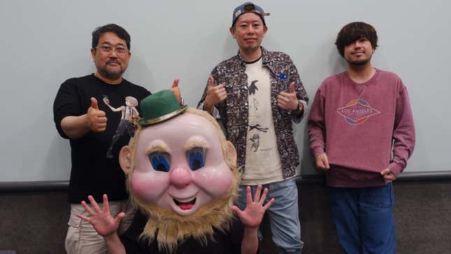 A photo shows Hiroyuki Seshita, Yoko Taro, Atsushi Ohkubo, and Jin at Anime Expo 2023.