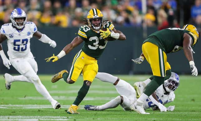 Will Aaron Jones Score a TD Against the Lions Thursday Night Football in  Week 4?