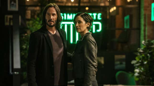 Keanu Reeves and Carrie-Anne Moss in The Matrix Resurrections