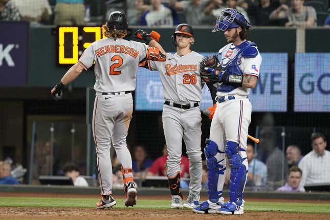 Baltimore Orioles' Kyle Stowers looks on during a baseball game