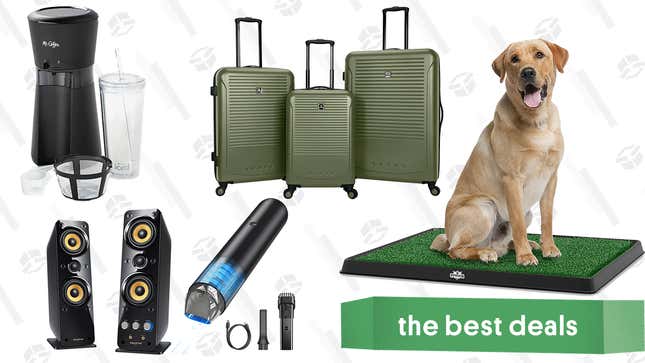 Image for article titled Saturday&#39;s Best Deals: Mr. Coffee Iced Coffee Maker, Riverside Luggage Set, Creative GigaWorks Speakers, and More
