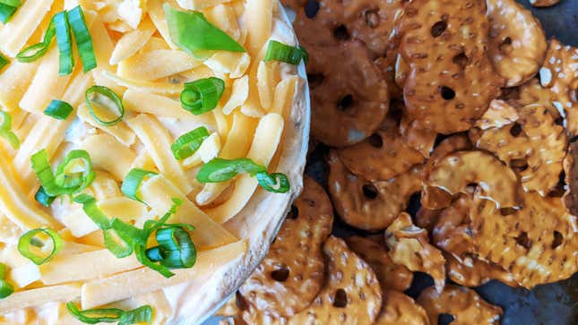 cheese dip on tray