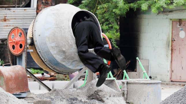 Image for article titled Biden Falls Into Cement Mixer