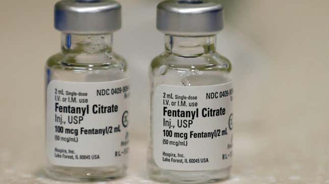 Vials of prescription fentanyl at the University of Utah Hospital