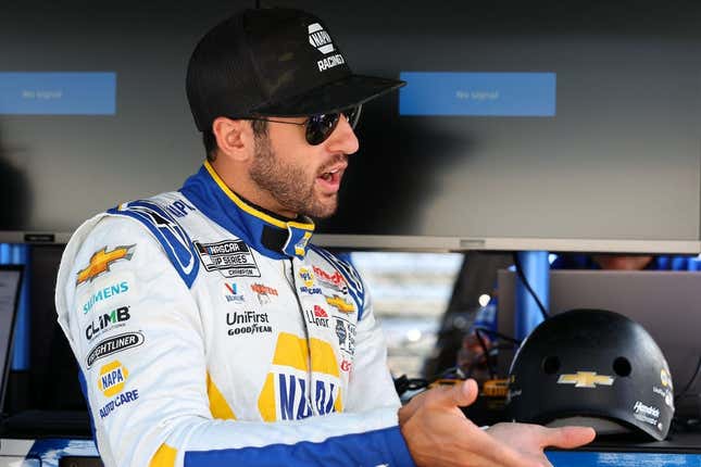 Aug 12, 2023; Speedway, Indiana, USA; NASCAR Cup Series driver Chase Elliott (9) during practice for the Verizon 200 at the Brickyard at Indianapolis Motor Speedway Road Course.