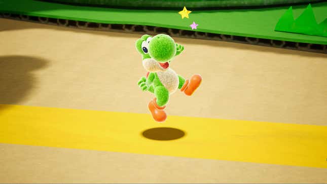 Yoshi jumps for joy.