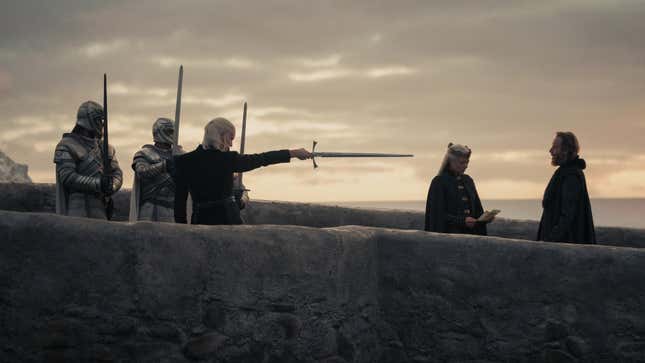 Matt Smith, Emma D’Arcy, and Rhys Ifans