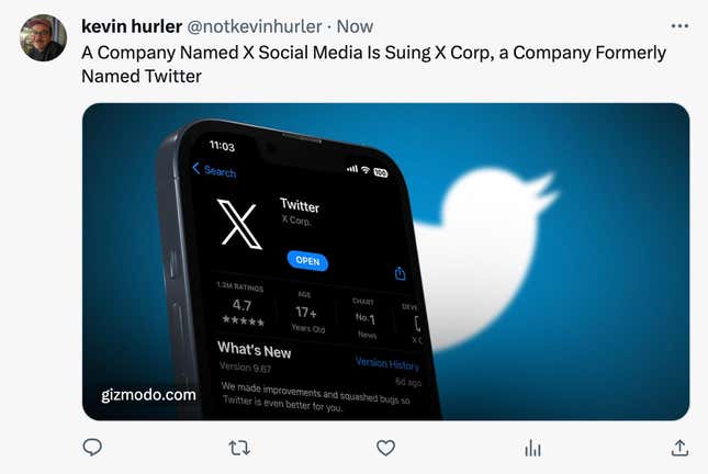 An example of what non-headline Tweets now look like on desktop, with the media URL displayed in the image.  The title of this article was manually added to the text of the Tweet. 