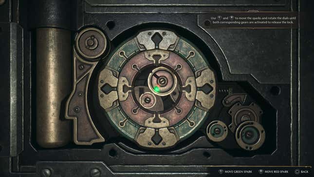 The Hogwarts Legacy lockpicking mechanic.