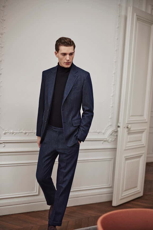 Ermenegildo Zegna’s Trofeo Wool Denim suit.