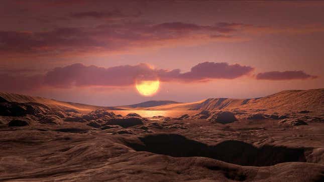 Interpretación artística de Kepler 1649-C. El planeta está en la zona habitable de su estrella.