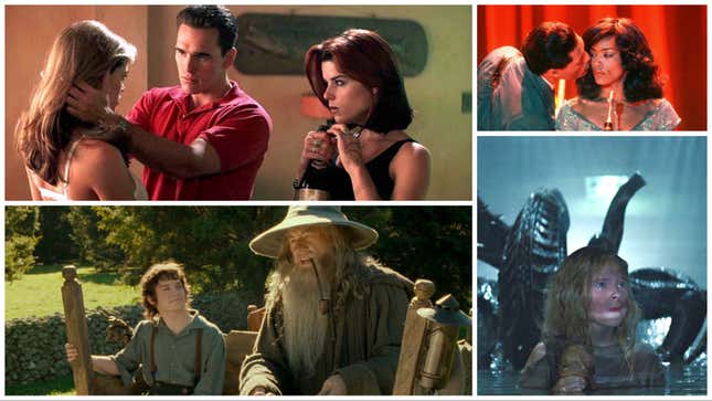 Clockwise from top left: Wild Things (Sony Pictures Home Entertainment), What’s Love Got To Do With It (Buena Vista Pictures), Aliens (20th Century Fox), The Lord Of The Rings: The Fellowship Of The Ring (New Line Cinema)