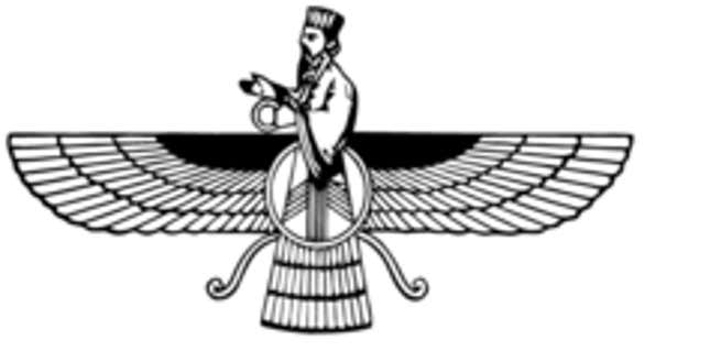 Faravahar, a main symbol of Zoroastrianism where “Good Thoughts, Good Words, Good Deeds” are the basic tenets of the religion.
