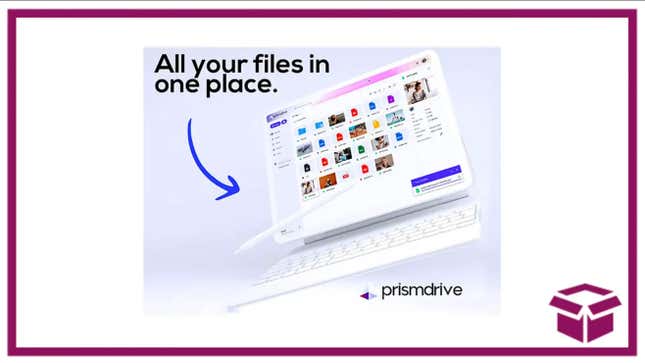 Never lose access to your important files while on the go with a lifetime subscription to Prism Drive.