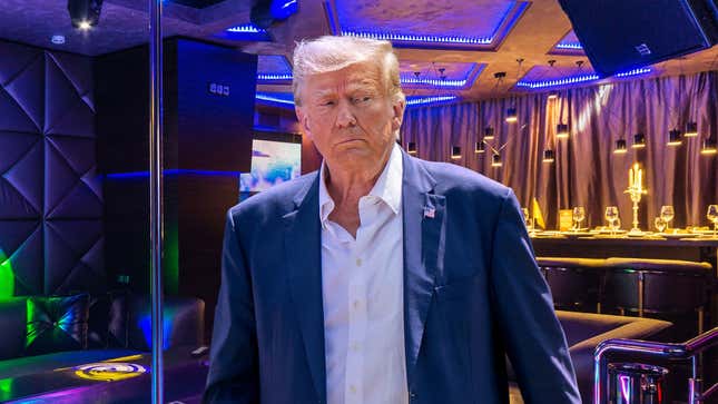 Image for article titled Trump Turns Self In To Atlanta Strip Club