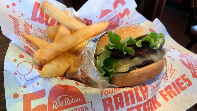 Red Robin cheeseburger and steak fries