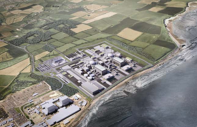 The proposed plan for a new nuclear plant at Hinkley Point in the UK