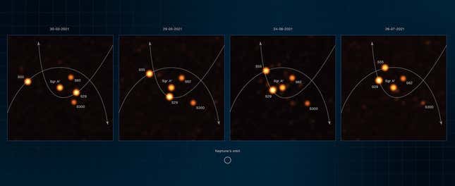 Imagen para el artículo titulado Consiguen capturar a varias estrellas moviéndose alrededor del agujero negro supermasivo de nuestra galaxia
