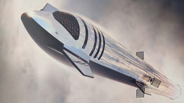 Imagen para el artículo titulado SpaceX publica una imagen de cómo se verá la Starship cuando esté terminada