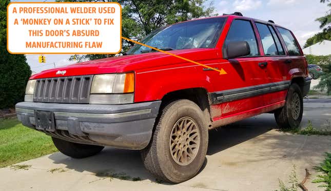 Image for article titled How A Professional Welder Fixed The Absurd Manufacturing Defect Preventing My Jeep&#39;s Door From Closing