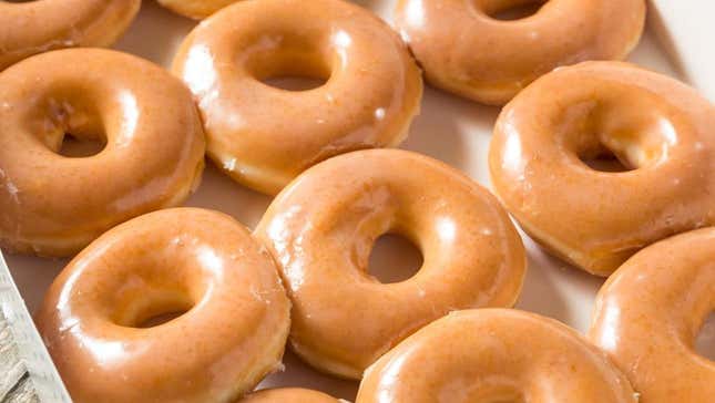 Glazed yeast round doughnuts