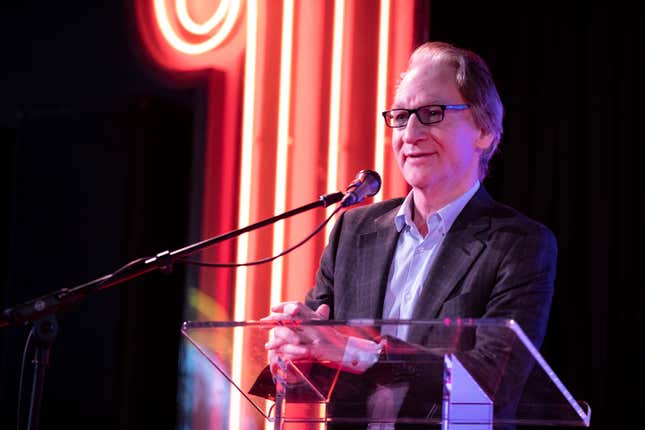 Bill Maher speaks as the National Comedy Center honors George and Jolene Schlatter held at The Comedy Store on Sunday, October 23, 2022 in West Hollywood, CA .