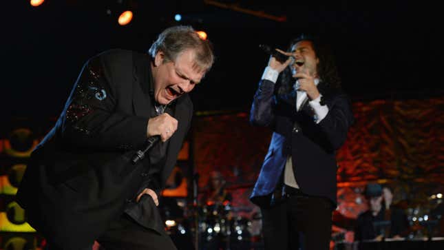 Meat Loaf and Constantine Maroulis perform at the Songwriters Hall of Fame induction and awards in 2012