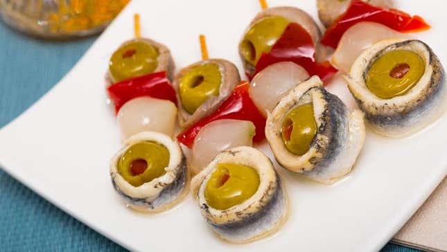Green olives with anchovies