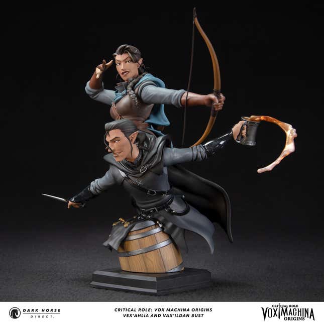 Image for article titled Critical Role&#39;s Vex and Vax Get a Dynamic Sculpture From Dark Horse Direct
