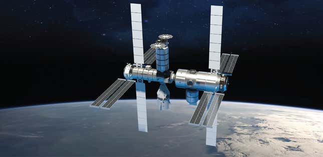Conceptual image of a  Northrop Grumman space station.