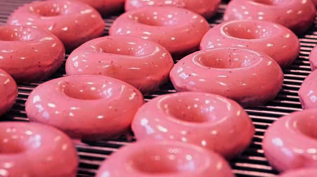 Krispy Kreme Strawberry Glazed Doughnuts