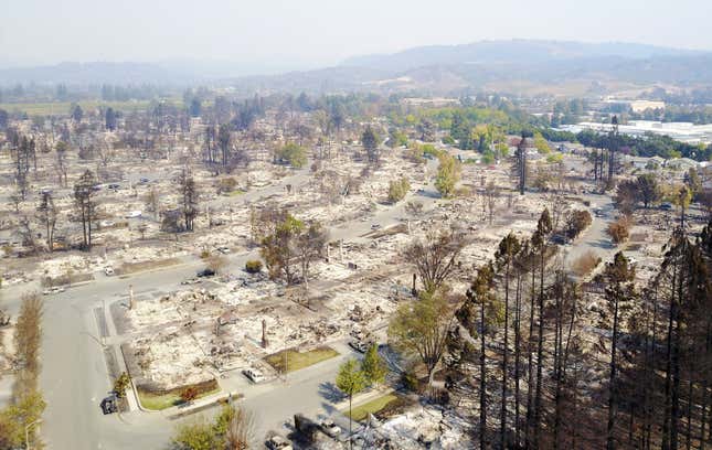 Image for article titled The aftermath of destructive wildfires, seen from above