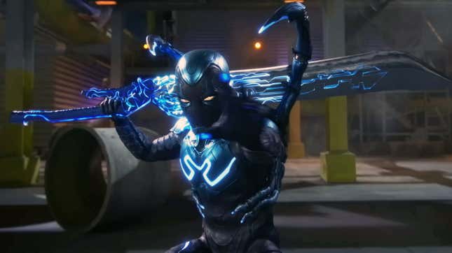 Xolo Maridueña as Blue Beetle in the titular 2023 film. 