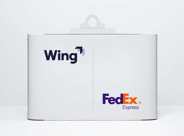 The FedEx package holder, designed with Wing.