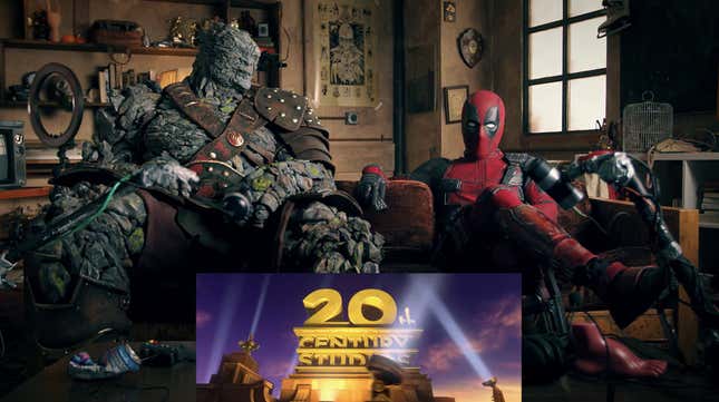 Thor: Ragnarok's Korg character sits on a chair beside Deadpool to discuss Ryan Reynold's Free Guy.
